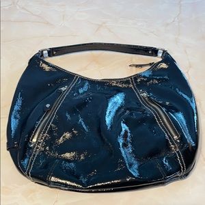 Coke Haan Black Patent Leather Hobo Bag